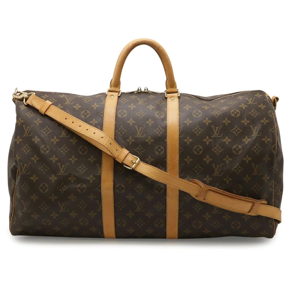LOUIS VUITTON Monogram Keepall Bandouliere Boston Bag Travel Shoulder